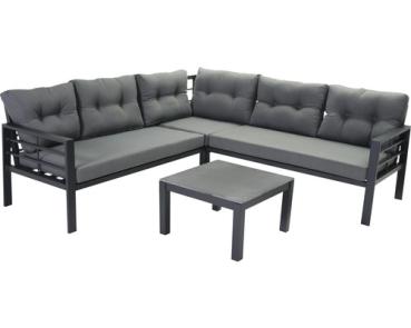 Loungeset Elba Aluminium 5-Sitzer 3-teilig anthrazit matt