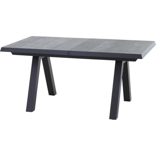 Tirana Ausziehtisch 160/200x90cm matt anthrazit / wood-grey Alu, Keramik wood grey