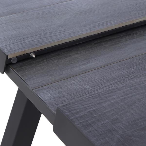 Tirana Ausziehtisch 160/200x90cm matt anthrazit / wood-grey Alu, Keramik wood grey