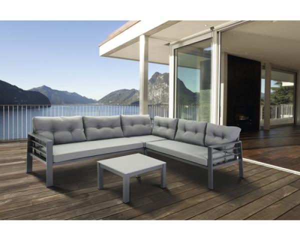 Loungeset Elba Aluminium 5-Sitzer 3-teilig anthrazit matt